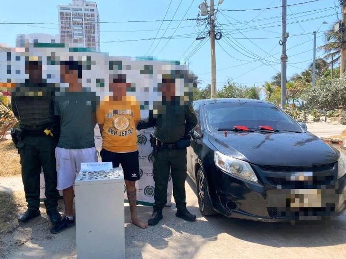 Dos personas capturadas transportando marihuana en un vehículo en Cartagena