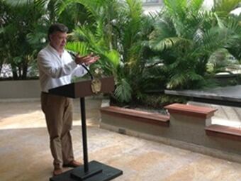 El presidente Juan Manuel Santos pidió reflexionar a los promotores del paro. Foto: Presidencia.