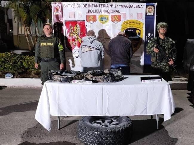 Los dos sujetos quedaron a disposición de la autoridad judicial por el delito de tráfico de estupefacientes.