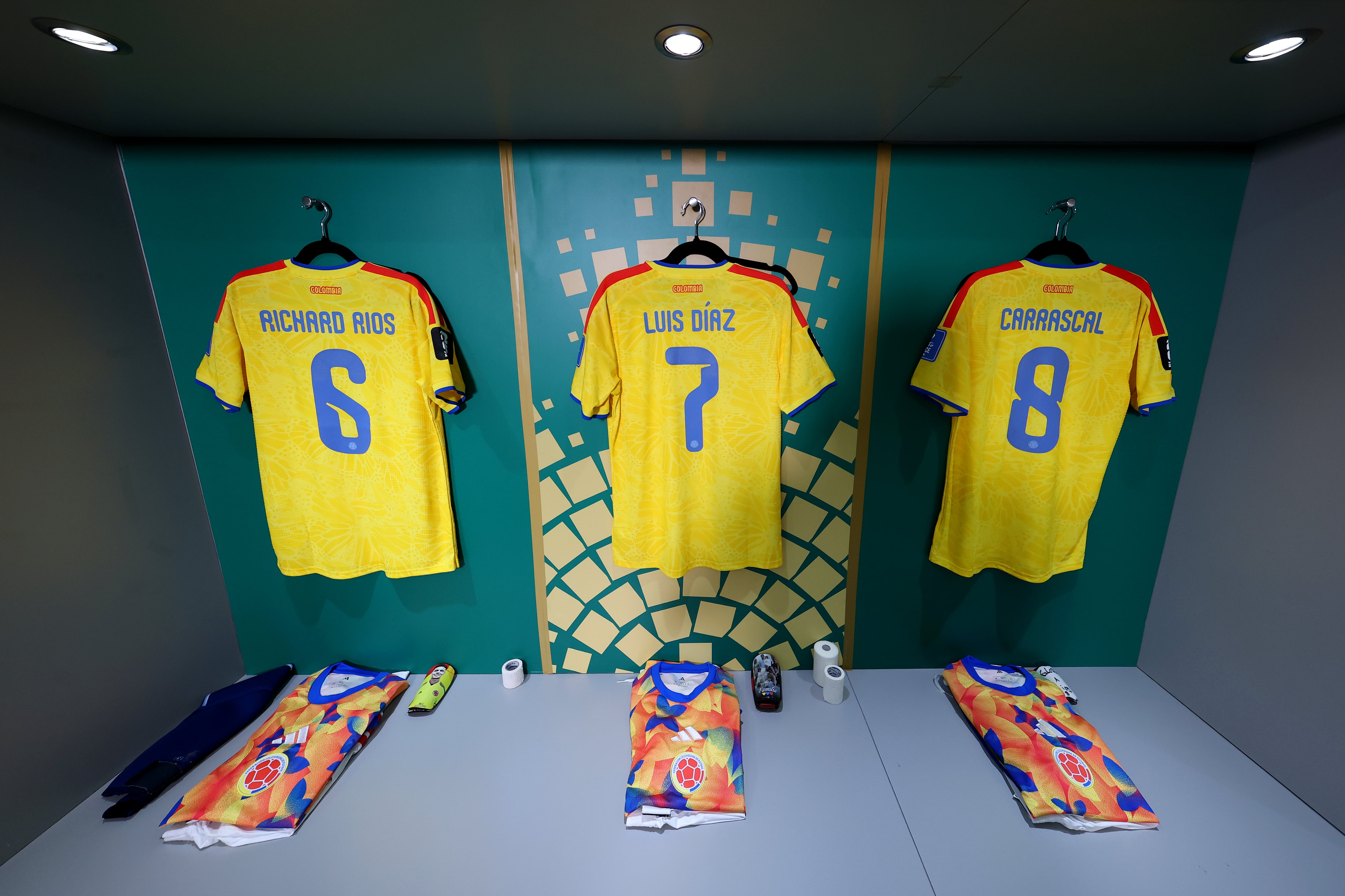 Camerino de la Selección Colombia en partido del Mundial 2026. Foto: Getty Images.