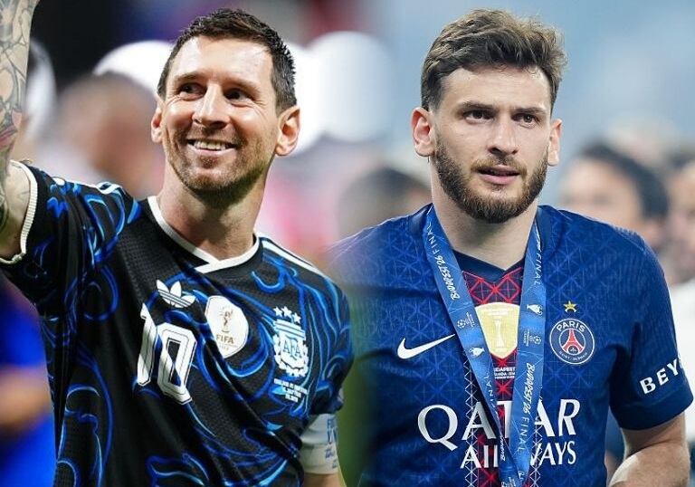 Lionel Messi y Khvicha Kvaratskhelia / Composición: Caracol Radio