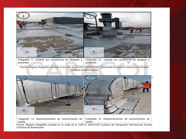 El registro fotográfico de la Cubierta obtenido durante elrecorrido de la visita del Auditor de la Contraloría General al Aeropuerto
Internacional Ernesto Cortissoz.