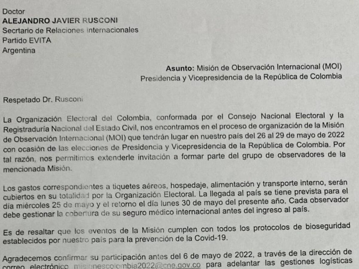 Observador argentino denuncia que no le permitieron viajar a Colombia