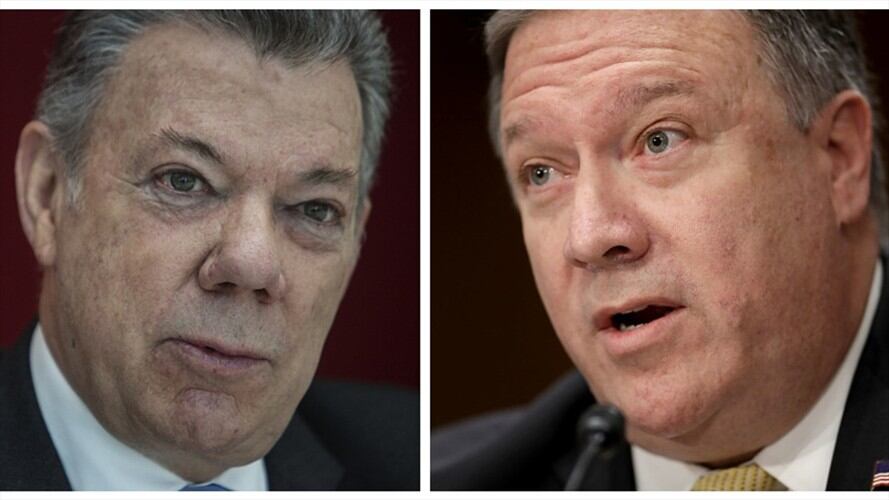 Santos y Mike Pompeo. Foto: Getty Images