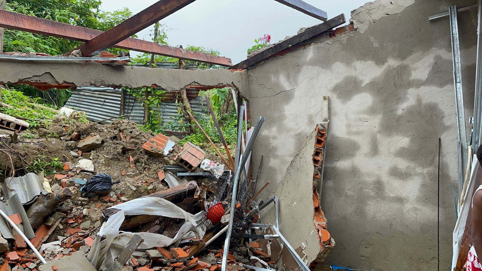 Afectaciones por deslizamiento en Nueva Colombia, Barranquilla./ Cortesía