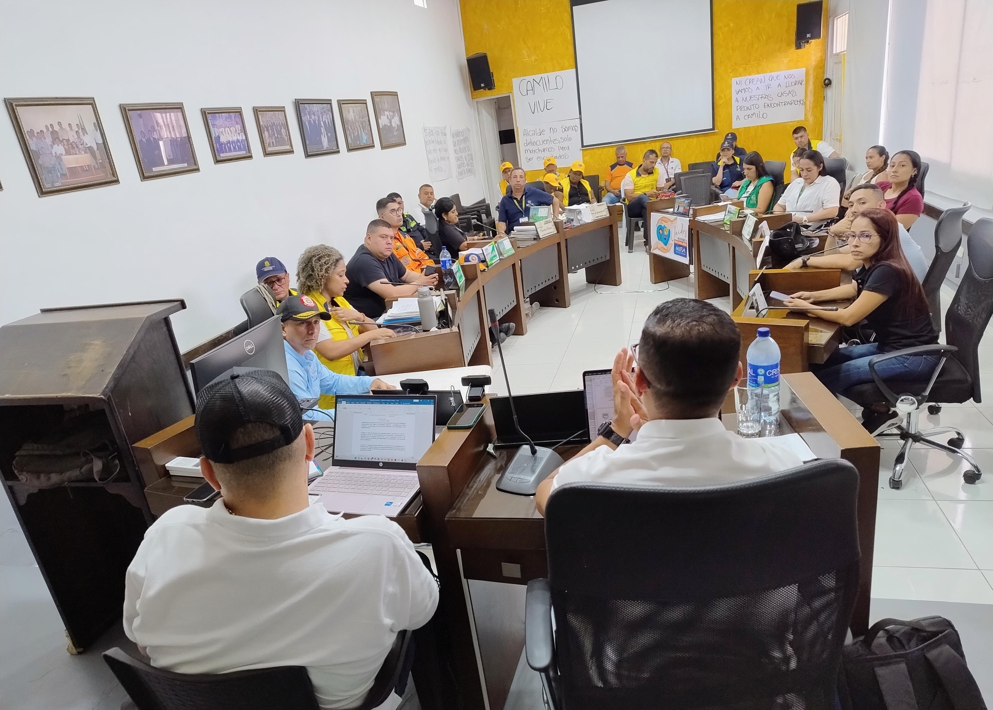 Consejo de Gestión del Riesgo extraordinario en La Virginia (foto: Alcaldía de La Virginia)