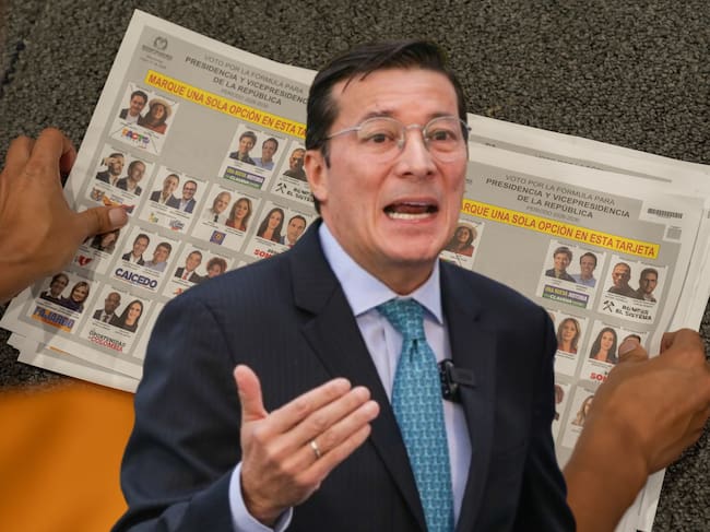 Imagen de referencia. Resultados electorales (fondo): Getty Images / Registrador Nacional Hernán Penagos: Colprensa.