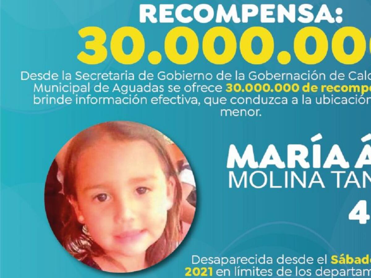 Recompensa de 30 millones para encontrar a María Ángel