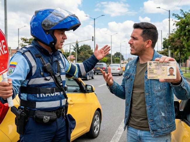 Por este error en la licencia de conducir, tránsito podría enviar conductores a la cárcel // Caracol Radio // Imagen creada con Gemini IA de Google