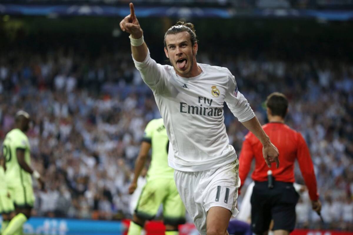 Gareth Bale festeja la primera anotación del compromiso.