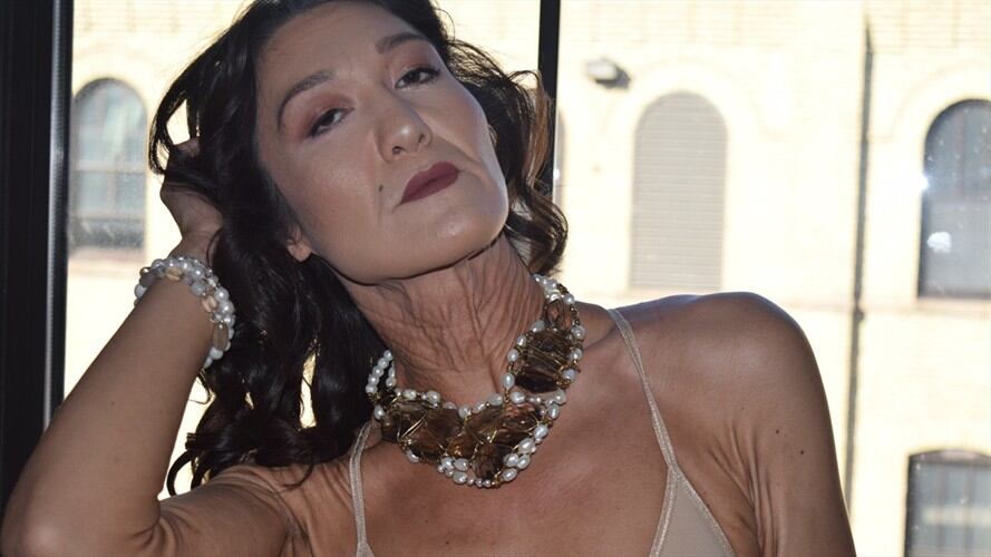 Sara Geurts, la modelo de 26 años que parece una anciana. Foto: Getty Images