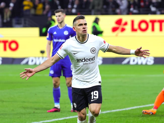 Rafael Santos Borré volvió al gol con el Eintracht Frankfurt. (Photo by Joachim Bywaletz/DeFodi Images via Getty Images)