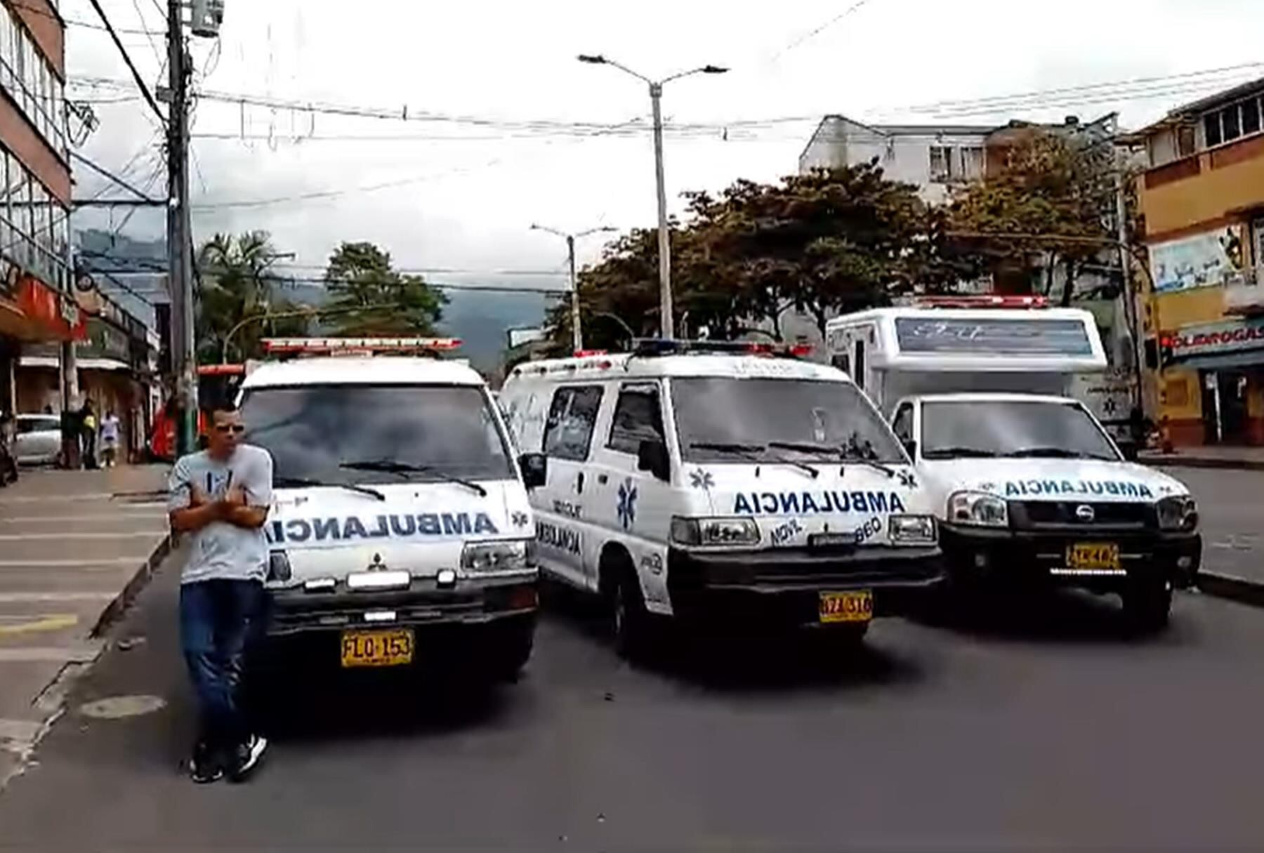 Protesta de empresas de ambulancias de Ibagué