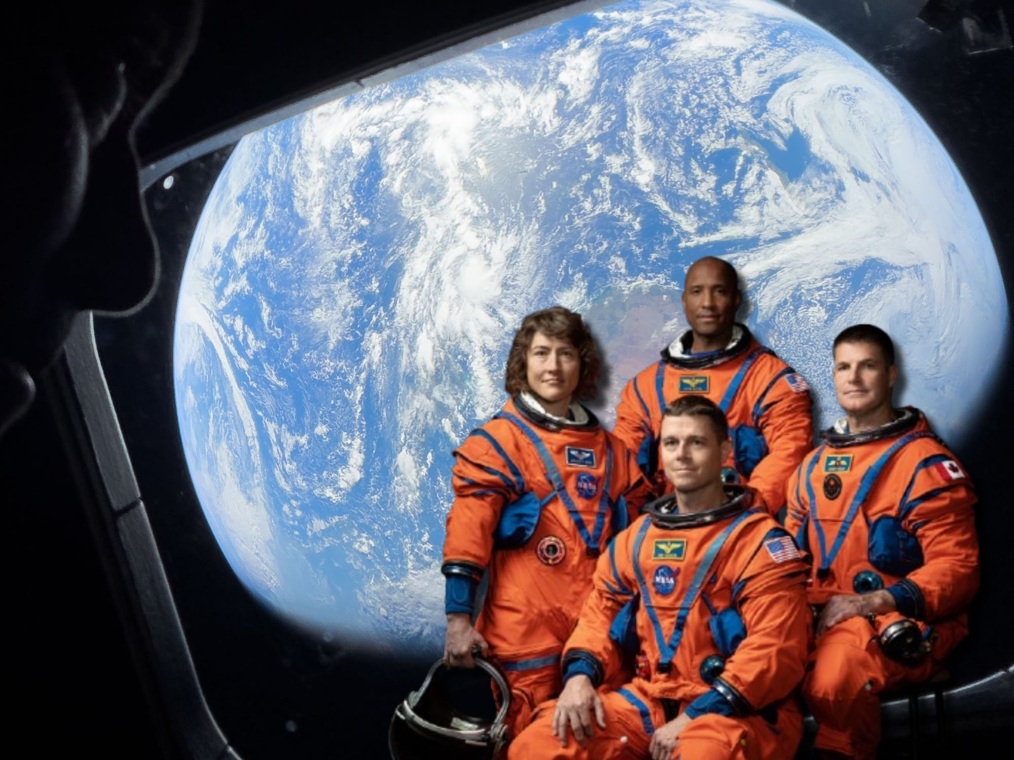 Vista de la Tierra desde la cápsula Orión y tripulación de la Misión Artemis 2. Fotos: NASA