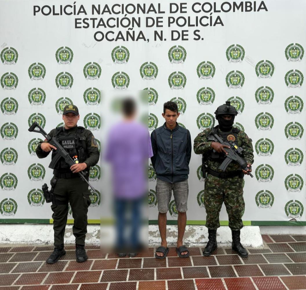 Capturan a un hombre y aprehenden a un menor de edad en el Catatumbo, presuntos integrantes del ELN. / Foto: DENOR.