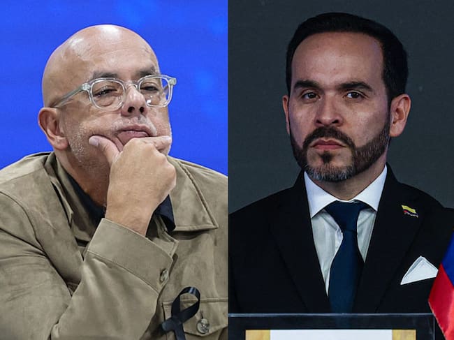 Jorge Rodríguez y Abelardo de la Espriella. Fotos: (Photo by Jesus Vargas/Getty Images) / (Photo by Lucas Aguayo Araos/Anadolu via Getty Images)