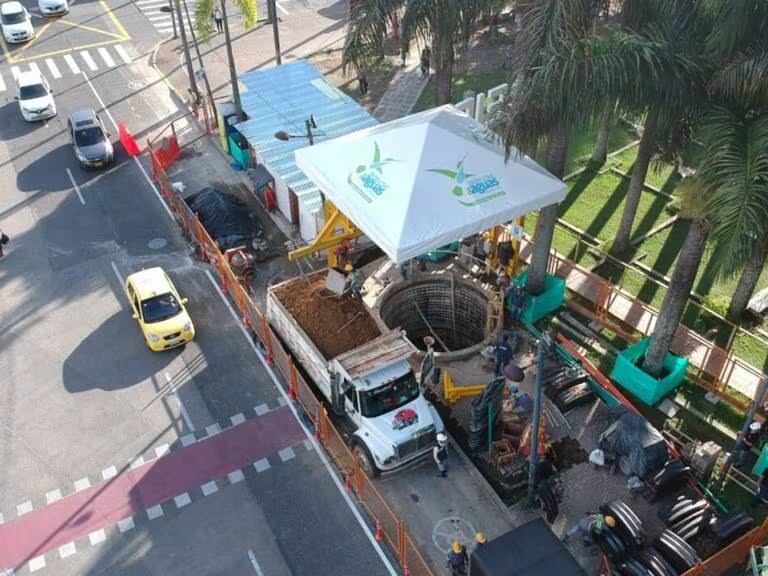 Obras del colector Egoyá en el 2019 - imagen de archivo - Alcaldía de Pereira.