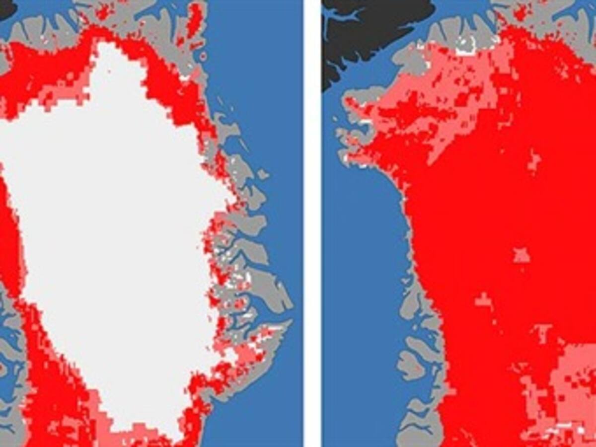 Groenlandia perdió el 97% de la capa de hielo de su superficie en los últimos cuatro días