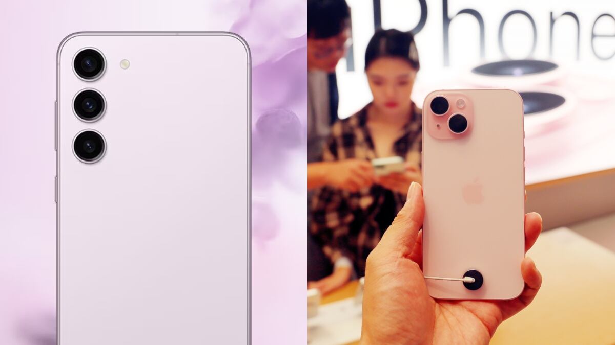 A la izquierda el Samsung Galaxy S23, a la derecha el iPhone 15 / Fotos: GettyImages