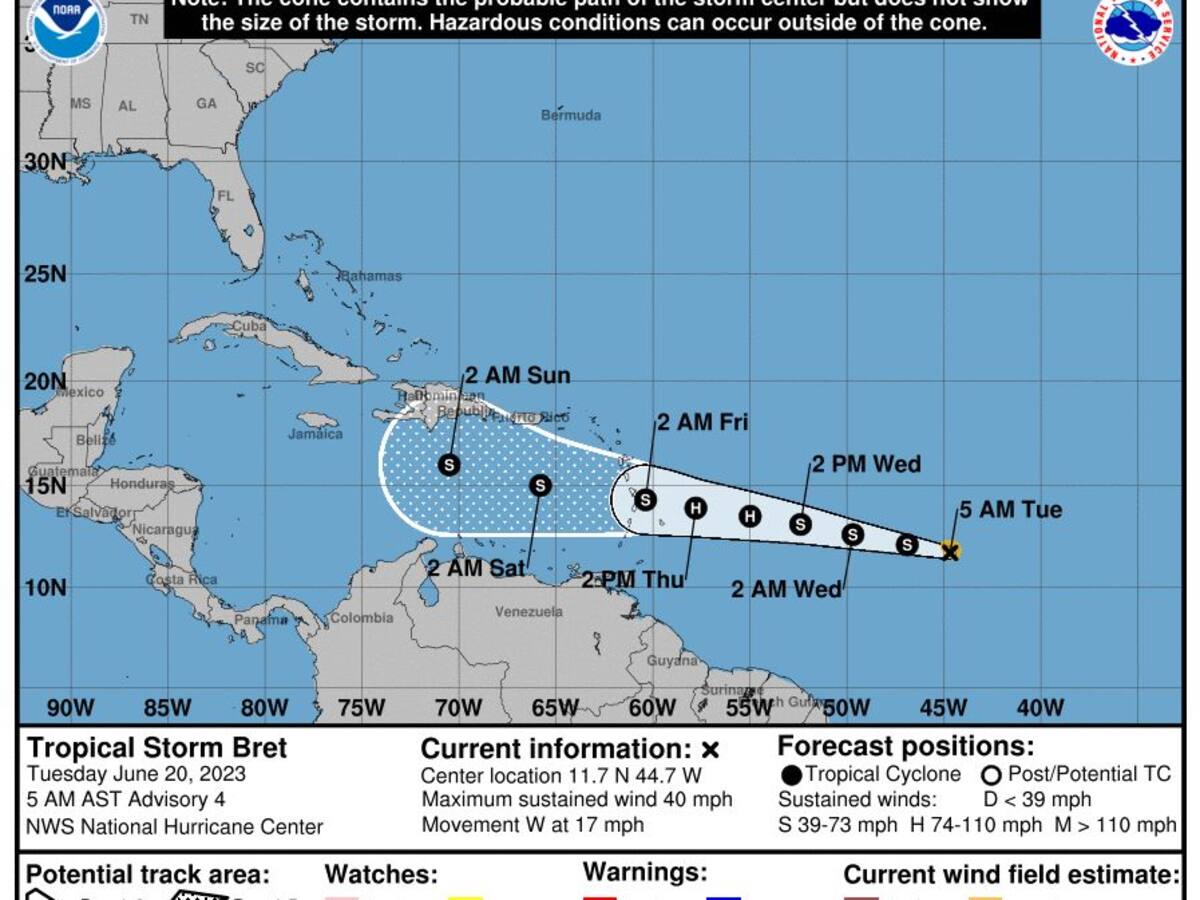 Tormenta Bret llegará al Caribe esta semana con posibilidad de convertirse en huracán