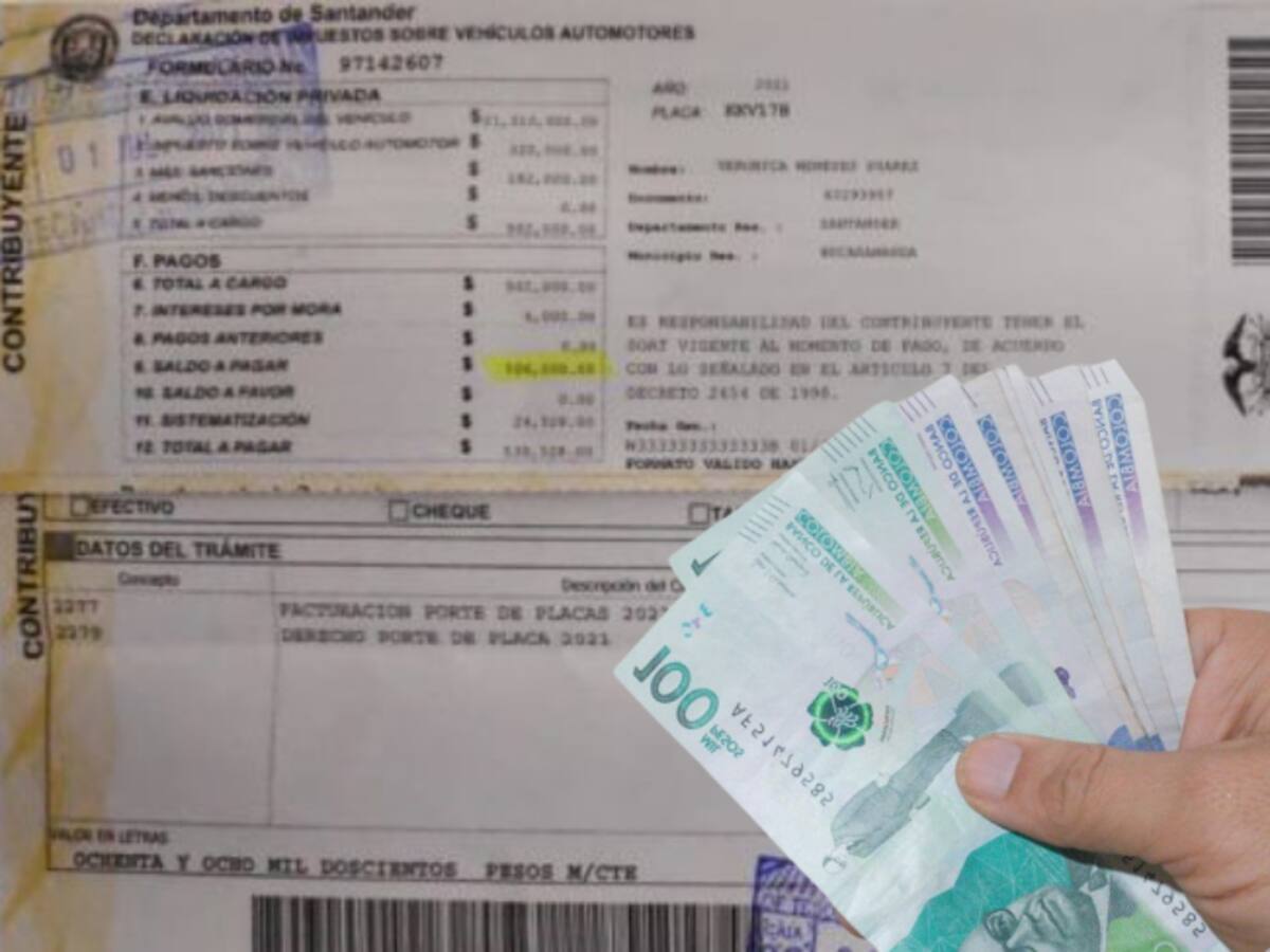 Gobernación de Santander alerta por más de $700 mil millones en mora del impuesto vehicular