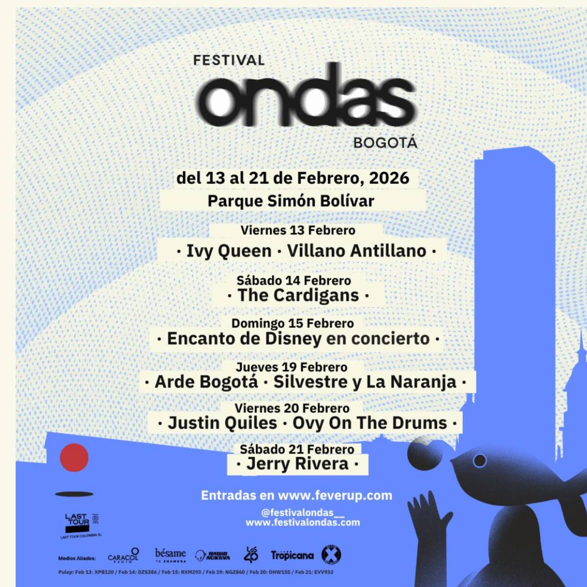 Llega a Bogotá el Festival Ondas: seis noches únicas de música en el Parque Simón Bolívar