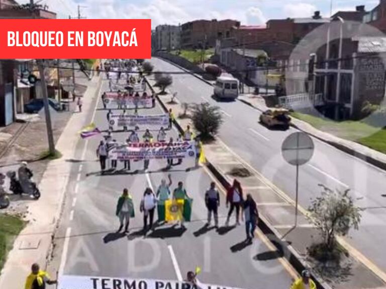 Imagen de referencia a bloqueos en la vía Paipa - Tunja/ X @caracolradio