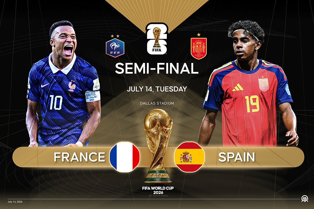 Semifinal del Mundial 2026 entre Francia y España. (Photo by Ufuk Celal Guzel/Anadolu via Getty Images)