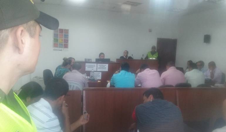 Aspecto de la audiencia de imputación de cargos, en juzgados de Barranquilla.