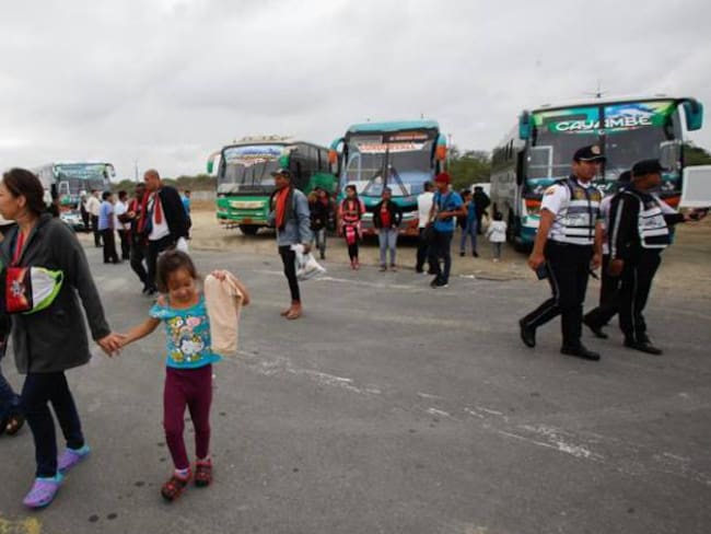 Venezolanos en la frontera de Ecuador