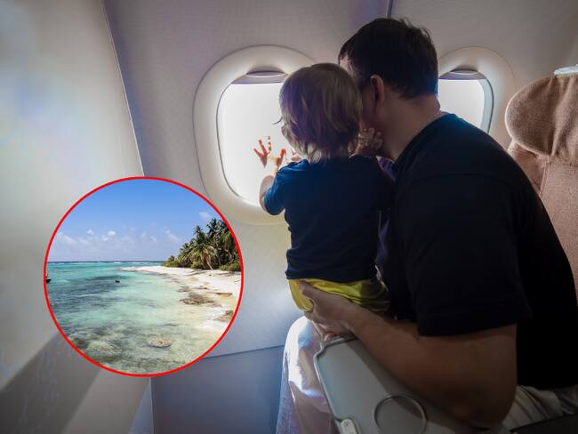 Imágenes de referencia, familia viajando a San Andrés // Getty Images - collage por Caracol Radio