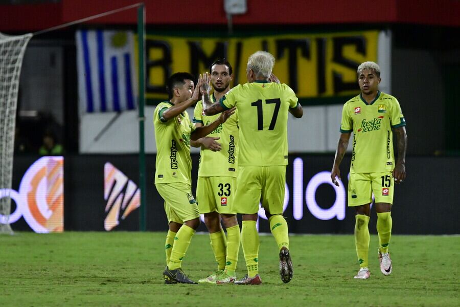 Celebración de un gol del Atlético Bucaramanga / Foto: Colprensa