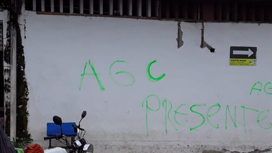 Aparición de grafitis alusivos al Clan del Golfo. Foto: Cortesía