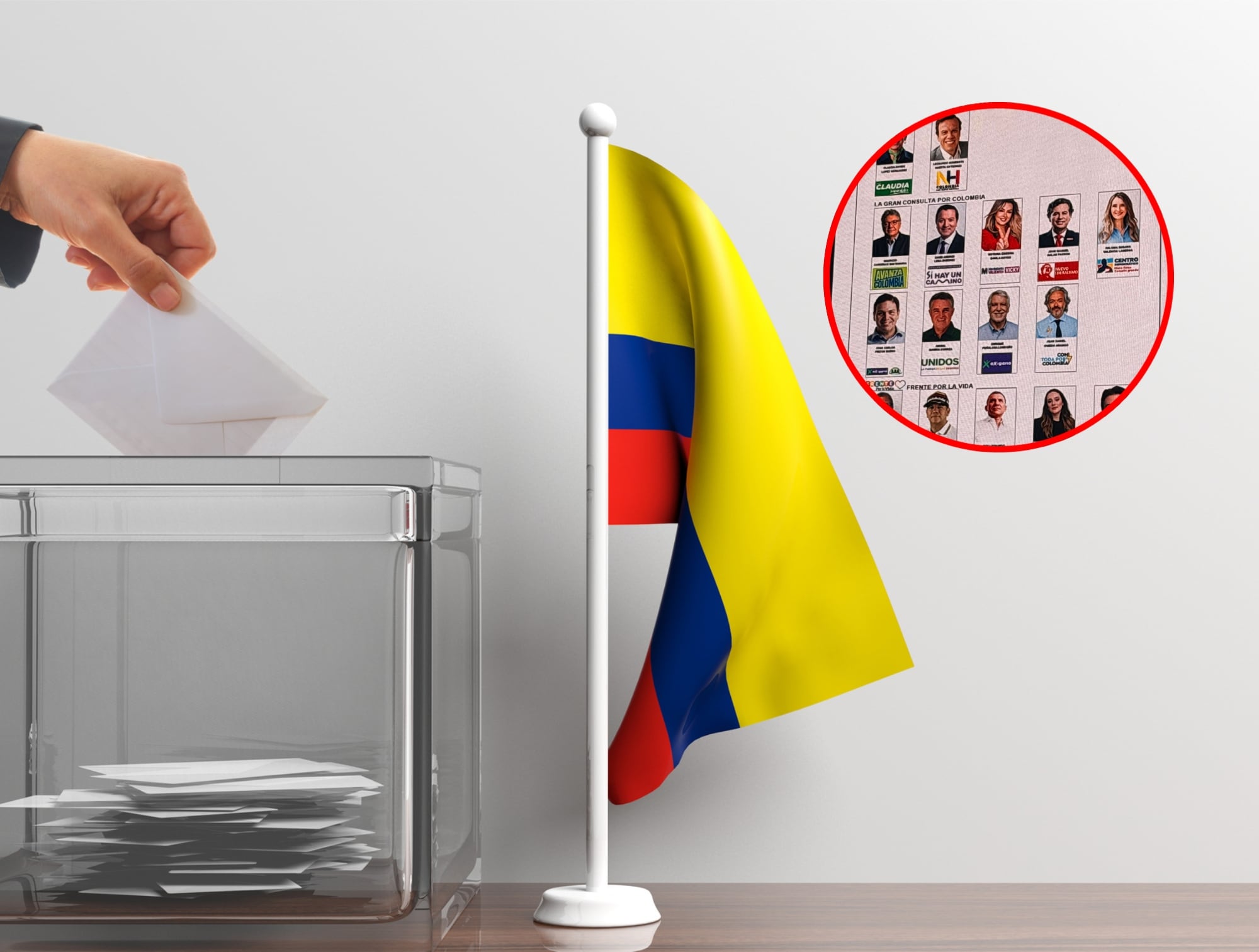 Así quedó tarjetón electoral de las consultas presidenciales interpartidistas del próximo 8 de marzo. Fotos: Getty Images y suministrada.