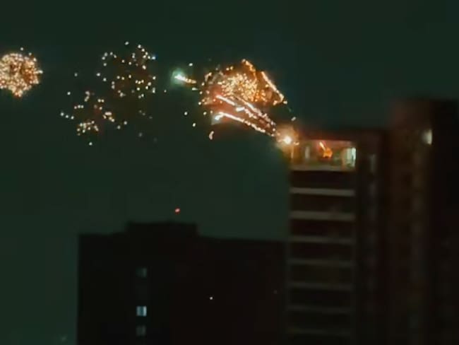 Quema de pólvora en residencia del Poblado, Medellín Foto: redes sociales.
