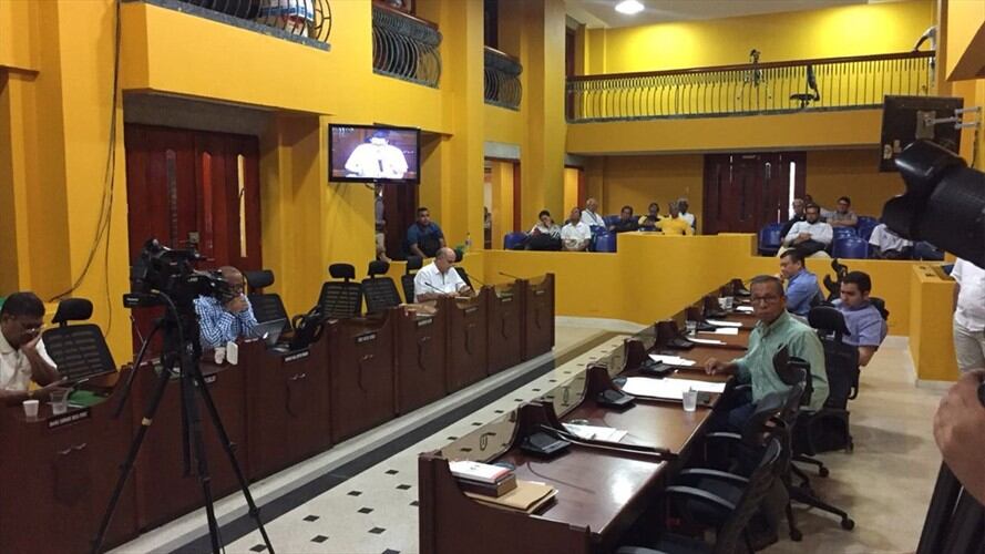 EConcejo de Cartagena sesiona con apenas siete de 19 concejales.. Foto: Canal CNC Cartagena