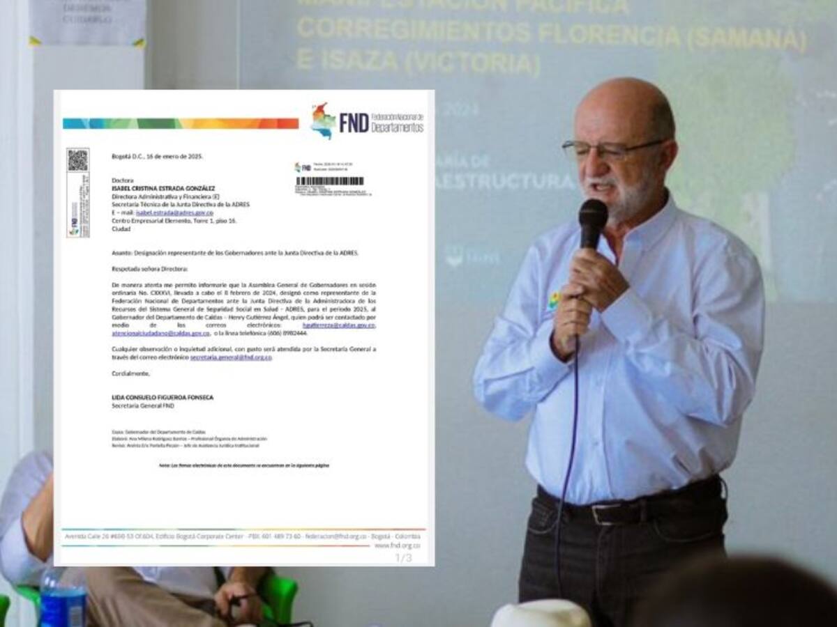 Gobernador de Caldas elegido representante ante la Administradora de los Recursos de la Salud -ADRES