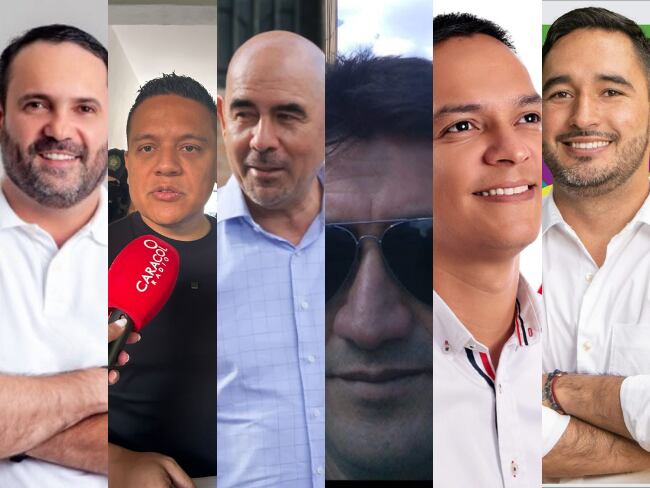 Ellos son los seis candidatos a la alcaldía de Girón. Foto: Caracol Radio. 
