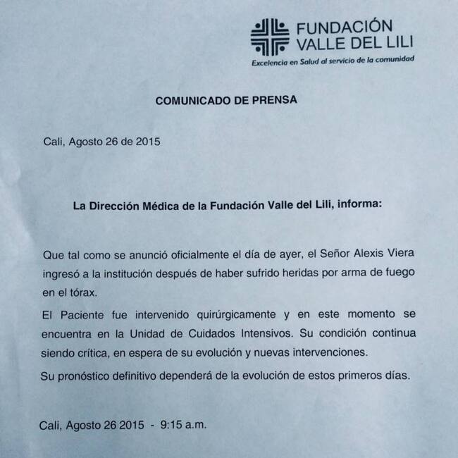 Comunicado de prensa Fundación Clínica Valle del Lili