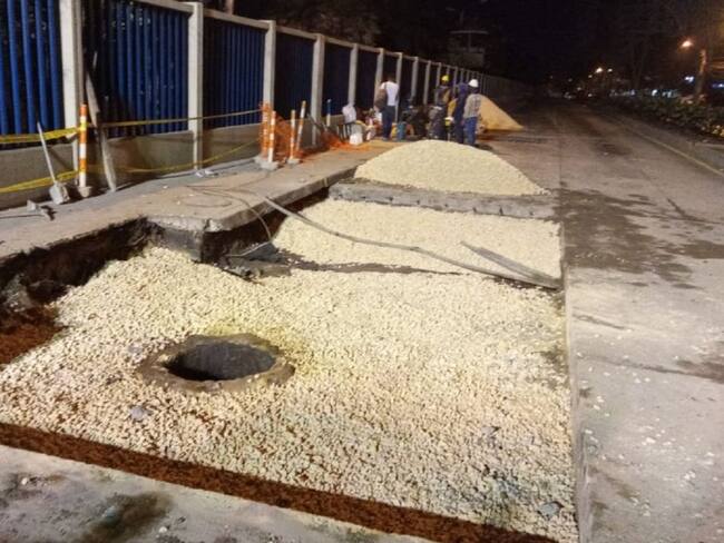 Aguas de Cartagena concluyó la reparación de un daño detectado en la infraestructura del sistema de alcantarillado