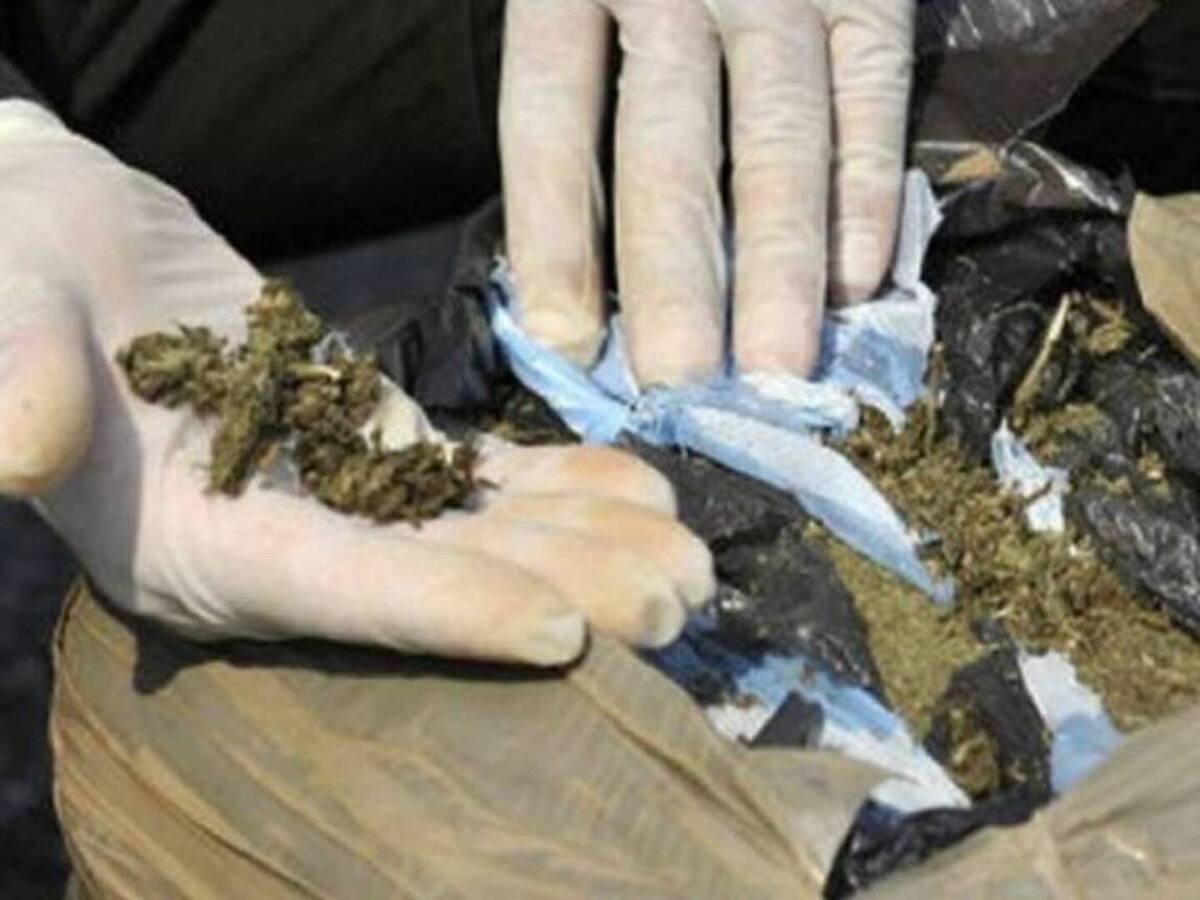 Cargamento de marihuana cayó en un puesto de control de la Policía, hay dos capturados