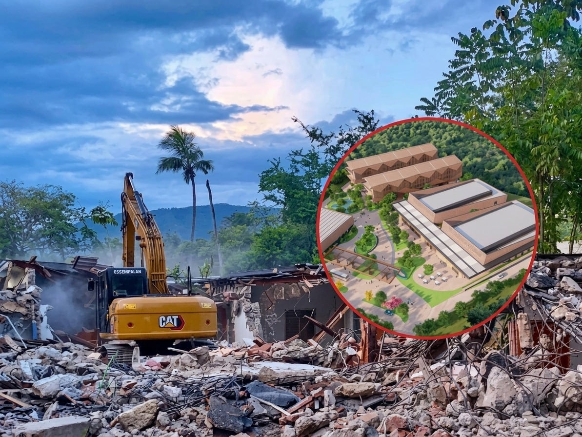 Demolición del Hotel Bella Isla en San Gil, Santander