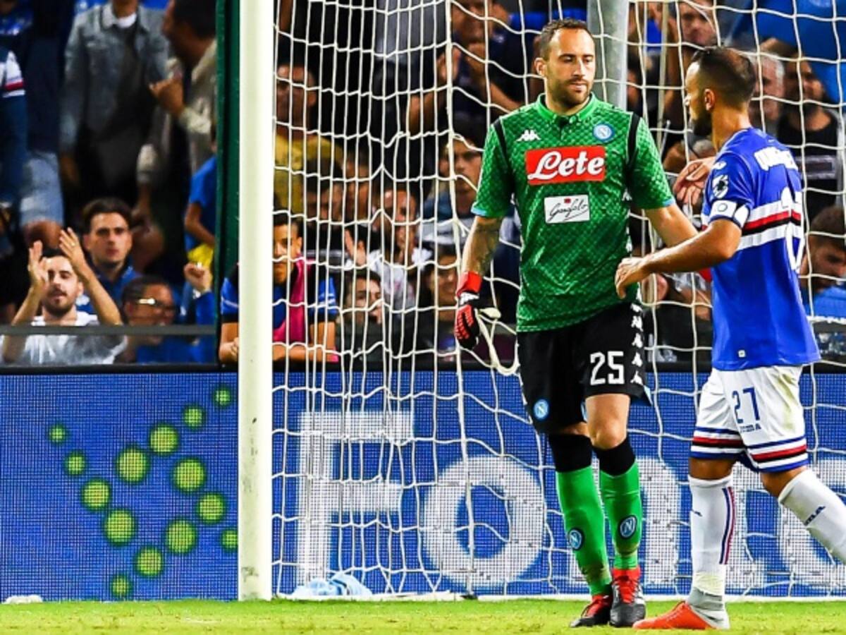 Con Ospina, Nápoles cayó 0-3 ante Sampdoria