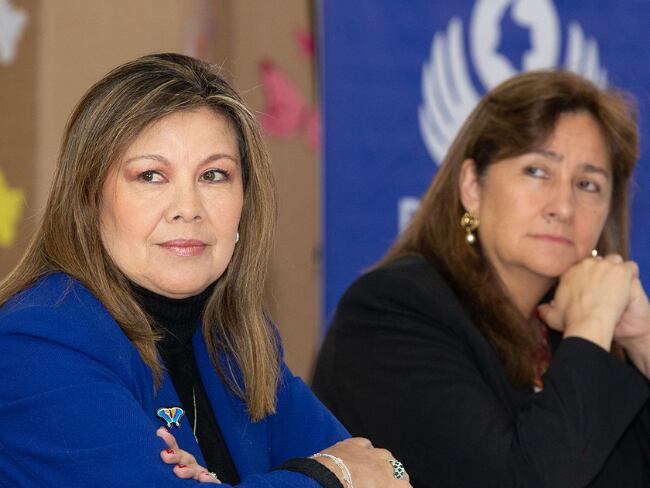 La fiscal general de la Nación, Luz Adriana Camargo Garzón y la ministra de Justicia y del Derecho, Ángela María Buitrago Ruiz
