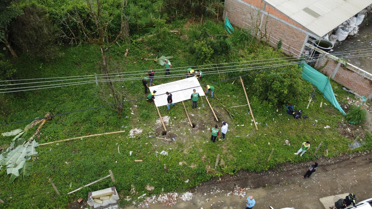 Recuperación de lotes en Dosquebradas (foto: Alcaldía de Dosquebradas)