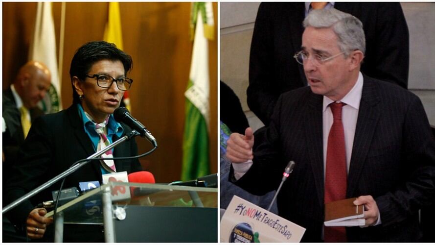 Claudia López y Álvaro Uribe Vélez. Foto: Colprensa