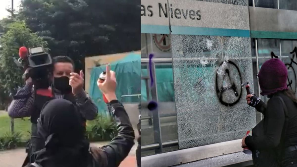Agreden a camarógrafo que cubría la marcha del Día de la Mujer en Bogotá