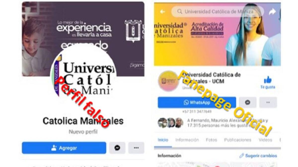 Universidad Católica de Manizales denuncia falsa cuenta de Facebook