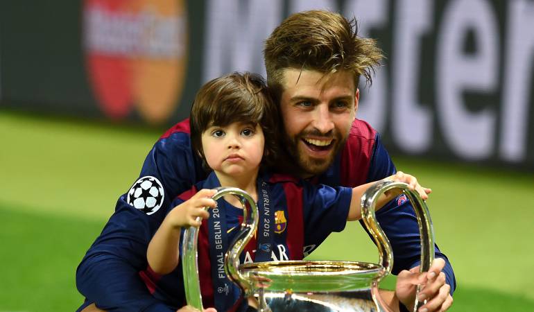 Pique y su hijo mayor Milan.