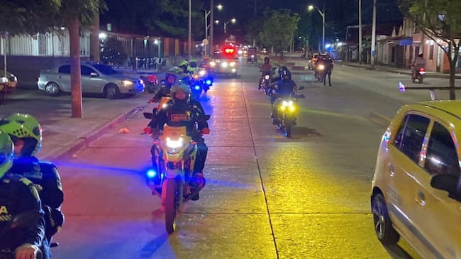 Caravanas de la Policía durante la celebración de fin de año en Barranquilla